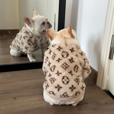 秋冬款毛绒睡衣宠物衣服法斗衣服