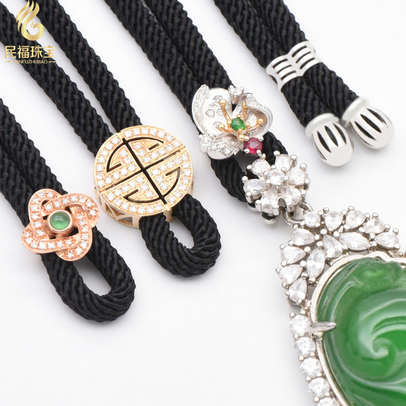 18K金高货绳翡翠吊坠挂绳可拆卸