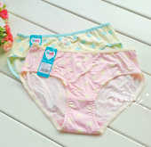 木代尔棉中腰三角裤 任3条 可爱心形少女内裤 学生底裤 包邮 百伶百俐