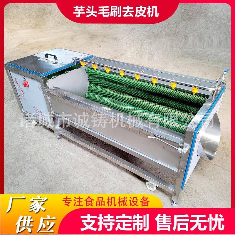 根茎类果蔬毛刷清洗机荸荠毛刷洗果机全自动芋头毛辊清洗去皮机
