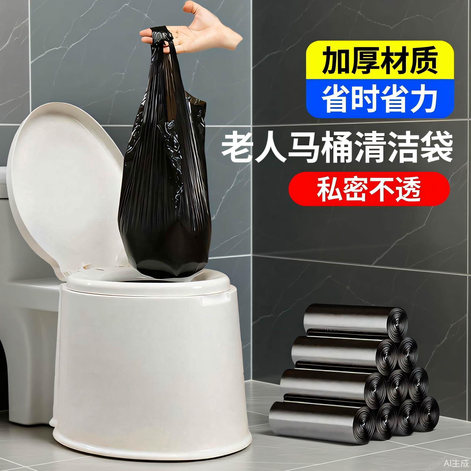 马桶专用加厚垃圾袋老人坐便器移动套便桶成人大号尿桶便盆清洁袋,家庭/个人清洁工具,家用垃圾袋,淘宝优惠券,粉丝福利购,淘宝优惠卷