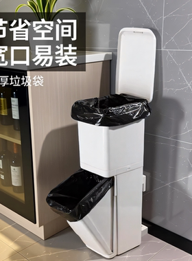 日式垃圾桶垃圾袋超大号家用厨房专用宽口径长方形32特厚38L42升