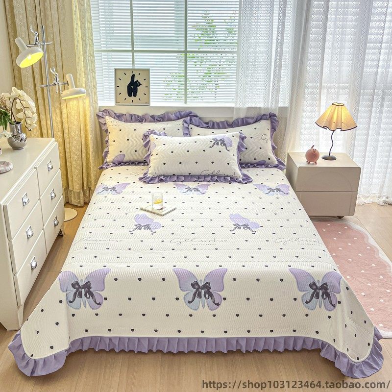 新款单面纯棉床盖单件夹棉绗缝全棉榻榻米床单三件套加厚防滑垫单,床上用品,床盖,淘宝优惠券,粉丝福利购,淘宝优惠卷