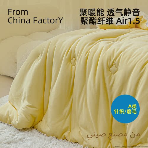 聚暖能针织静音超柔被芯被子学生