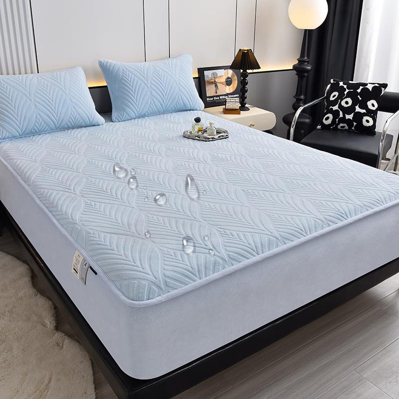 A类牛奶绒床笠罩防水隔尿冬季加绒珊瑚绒床罩单件床垫防尘保护套