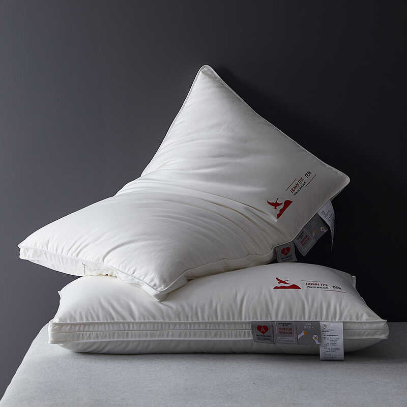 五星级酒店专用羽绒枕头枕芯护颈椎助睡眠家用一对超柔纤维整头