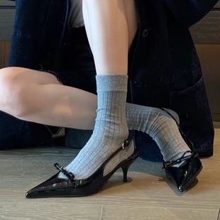 绝美配裙后空单鞋 包头凉鞋 小猫跟细跟尖头法式 外穿2025新款 女夏季