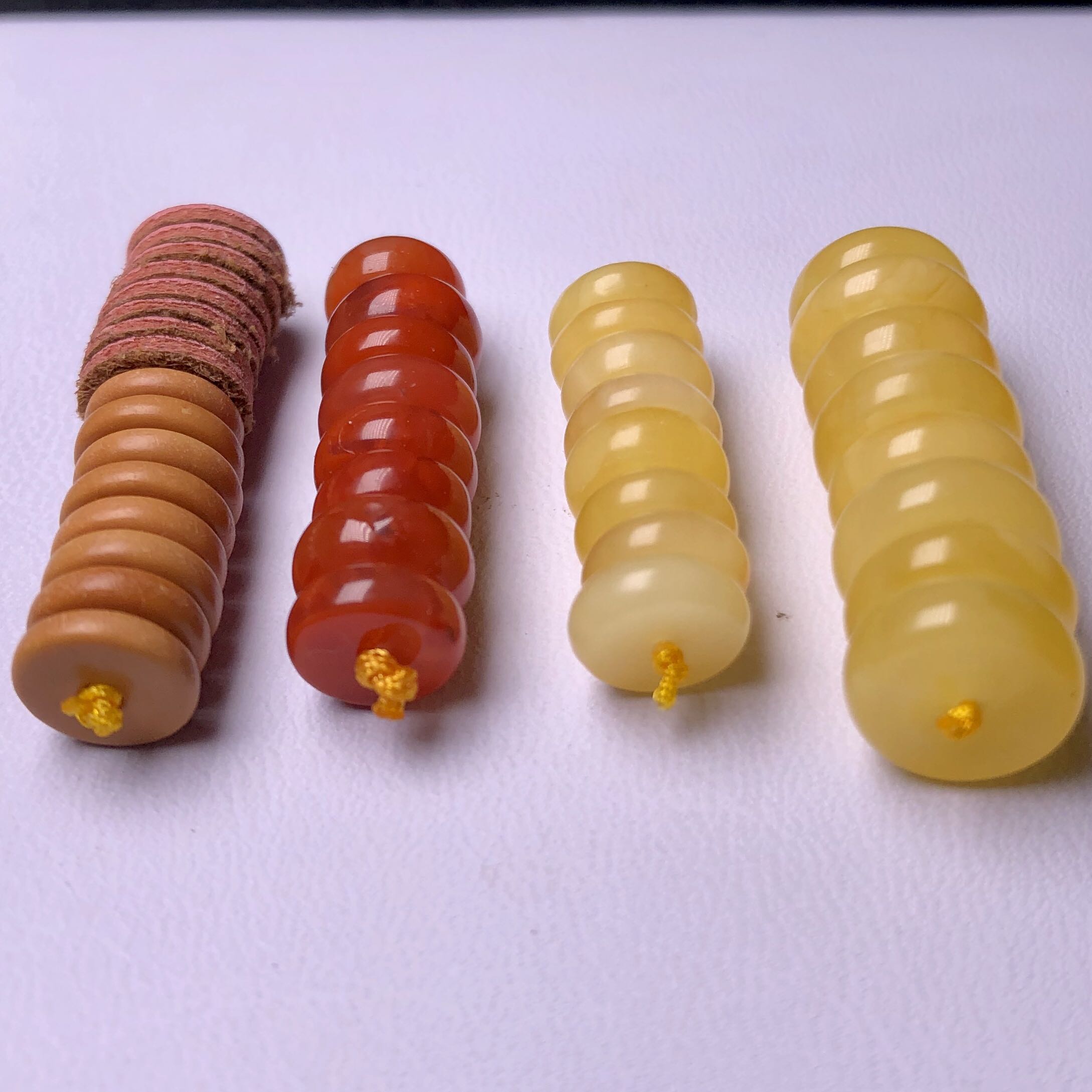 纯天然绿松石南红蜜蜡隔片