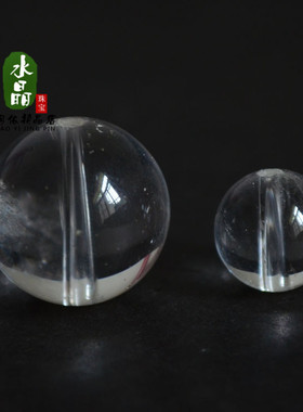 实拍纯天然白水晶散珠单珠DIY多宝配珠圆珠大颗粒16/18/20MM原矿