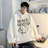 美式540克重磅加绒连帽卫衣男秋oversize高街ins潮牌原创小众设计，男装卫衣，电商A486