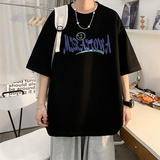 直播有280克双纱纯棉220克重磅美式潮牌印花宽松短袖t恤T787P25，男装T恤，电商A486