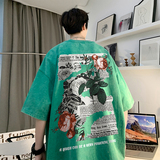 直播品质数据好240克重磅水洗纯棉美式潮牌宽松短袖t恤T933P35，男装T恤，电商A486