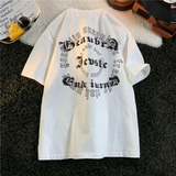 重磅纯棉直播有280克美式潮牌立体印花宽松复古短袖t恤T621P25，男装T恤，电商A486
