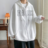 抖音品质华夫格宽松潮流美式高街印花连帽卫衣开衫外套KS05-P45，男装卫衣，电商A486