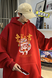 兔年系列冬装加绒加厚潮牌卡通宽松连帽印花卫衣外套W685-P50，男装卫衣，电商A486