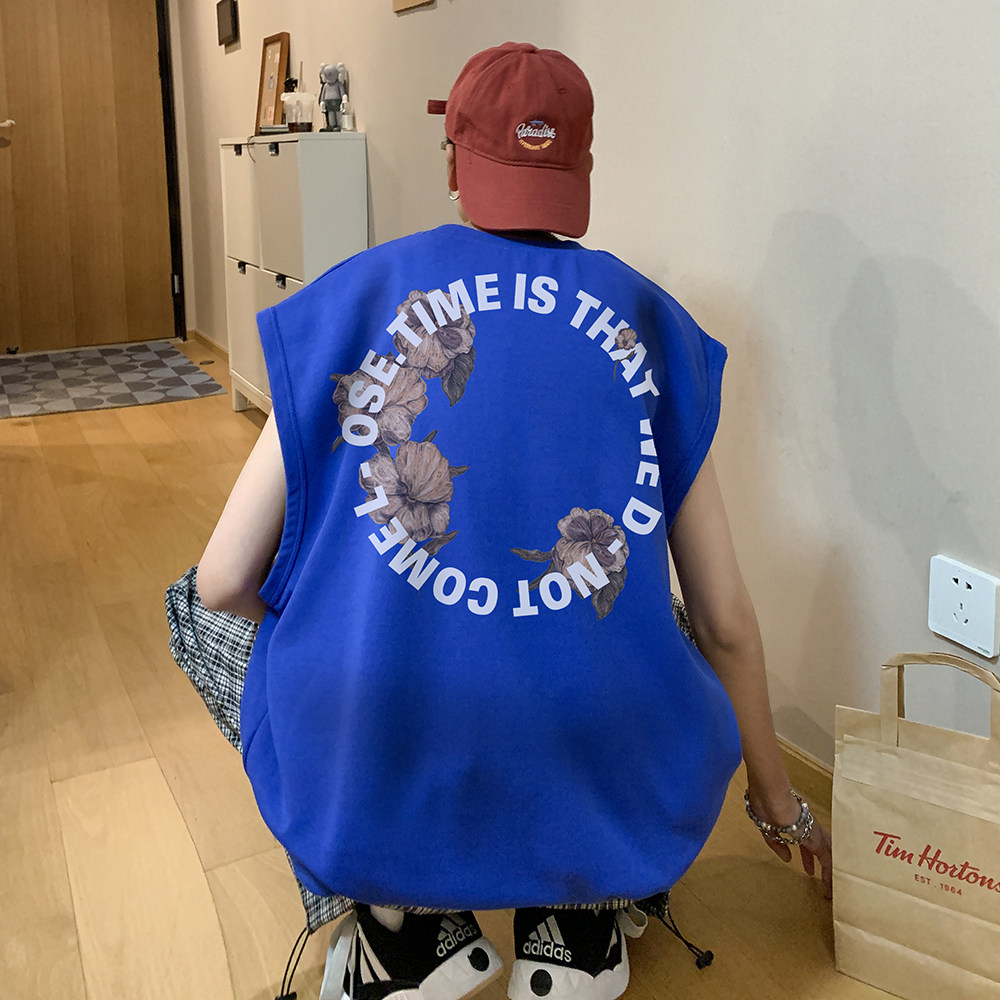 数据超好抖音品质印花宽松无袖背心韩版ins风潮牌t恤BX615-P20,男装背心/马甲,电商A486