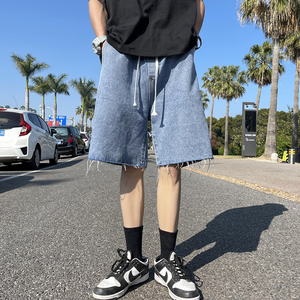 夏季复古水洗宽松阔腿牛仔短裤韩版潮流沙滩五分中裤男  K167-P35图片