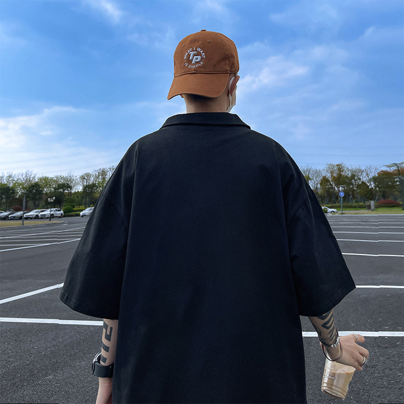 美式青春流行polo领短袖t恤男夏季印花宽松潮流翻领半袖PL05-P40,男装T恤,电商A486