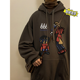 500g重磅冬装加绒加厚潮牌美式宽松连帽印花卫衣外套W632-P50，男装卫衣，电商A486