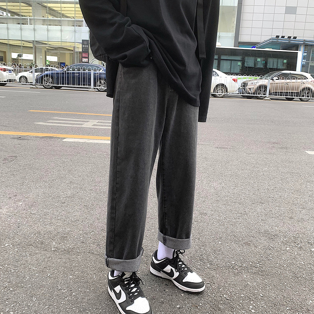 2023春季新款美式潮牌高街宽松直筒纯色休闲牛仔裤K150-P40,男装牛仔裤,电商A486