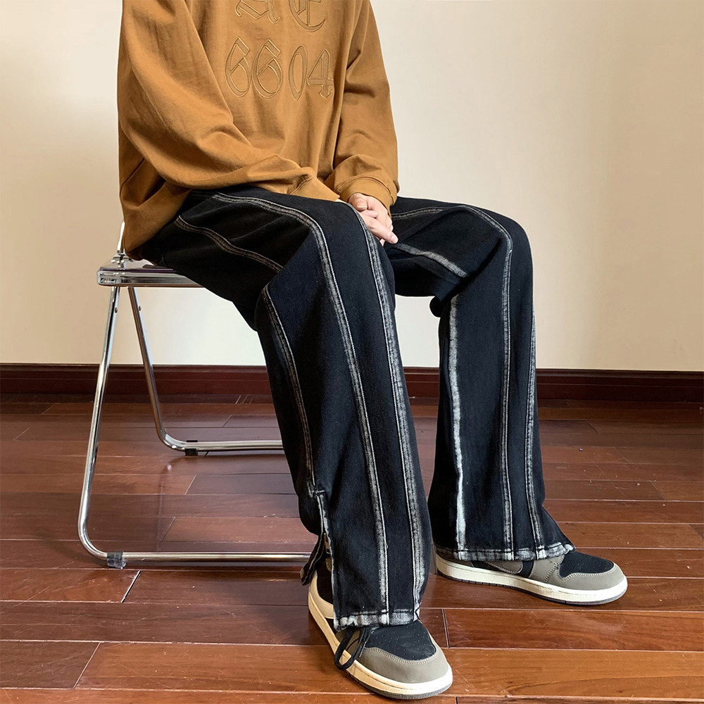 2023春季美式潮牌ins高街宽松直筒水洗牛仔裤男拖地长裤K206-P50,男装牛仔裤,电商A486