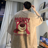 直播品质数据好240克重磅水洗纯棉美式潮牌宽松短袖t恤T921P38，男装T恤，电商A486