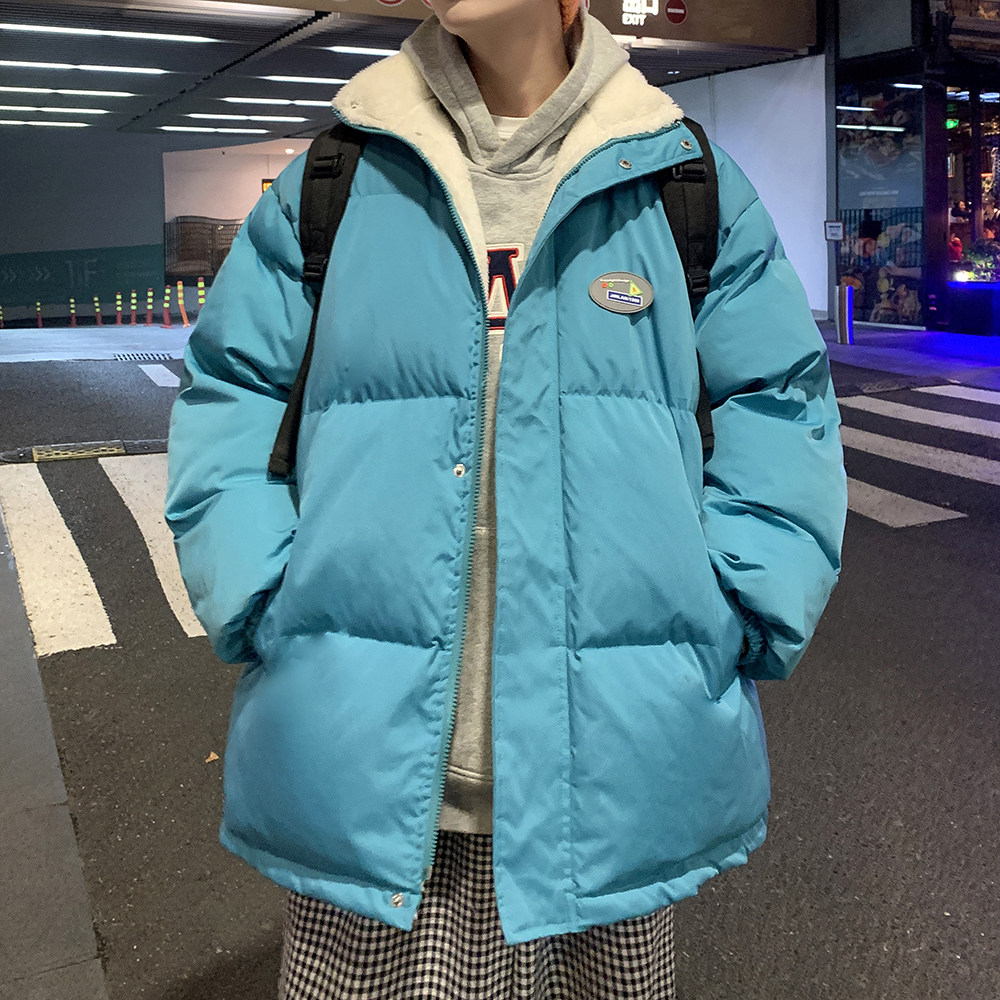 港风2023冬装ins潮男女宽松休闲加绒加厚立领棉衣外套W151-P118,男装棉衣,电商A486