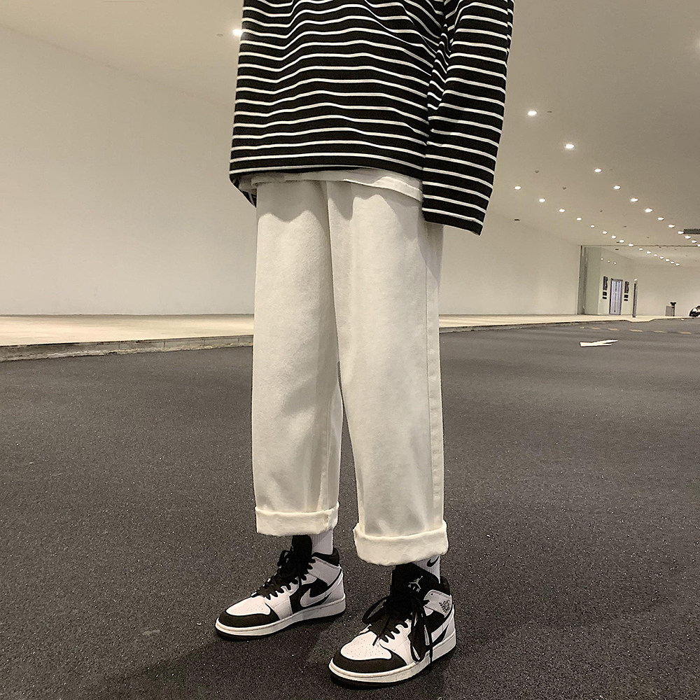 后期加绒7色现货~流量数据款高街宽松直筒休闲牛仔裤K150-P40,男装牛仔裤,电商A486