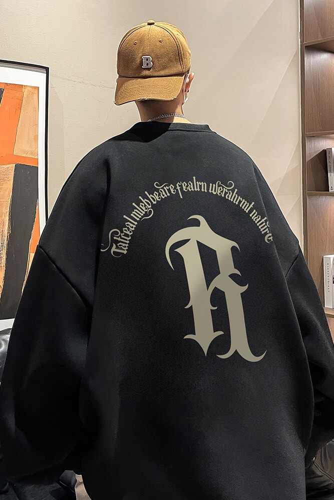 重磅华棉美式印花字母潮流圆领卫衣外套W505-P40,男装卫衣,电商A486