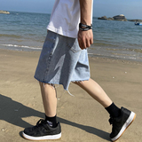 夏季复古水洗宽松阔腿牛仔短裤韩版潮流沙滩五分中裤男K167-P35，男装牛仔裤，电商A486