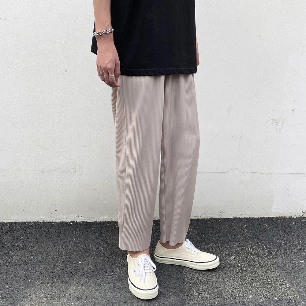K06-P502023春夏季垂感舒适透气休闲裤宽松阔腿男士九分裤,男装休闲裤,电商A486