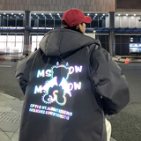 2023冬装潮牌ins夜光印花连帽宽松休闲加厚棉衣外套W155-P128，男装棉衣，电商A486
