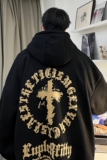 重磅华棉欧美式嘻哈潮流发泡印花宽松连帽卫衣W358-P55，男装卫衣，电商A486
