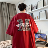 重磅纯直播有280克美式潮牌印花宽松短袖t恤上衣T636-P25，男装T恤，电商A486