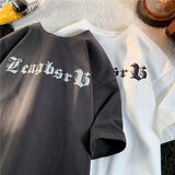 重磅纯棉直播有280克美式潮牌立体印花宽松复古短袖t恤T621P25，男装T恤，电商A486