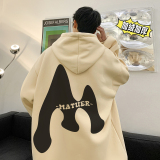 500g重磅冬装加绒加厚潮牌美式宽松连帽印花卫衣外套W651-P50，男装卫衣，电商A486