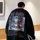重磅华棉2023春装欧美式宽松圆领印花潮流卫衣外套W329-P40，男装卫衣，电商A486