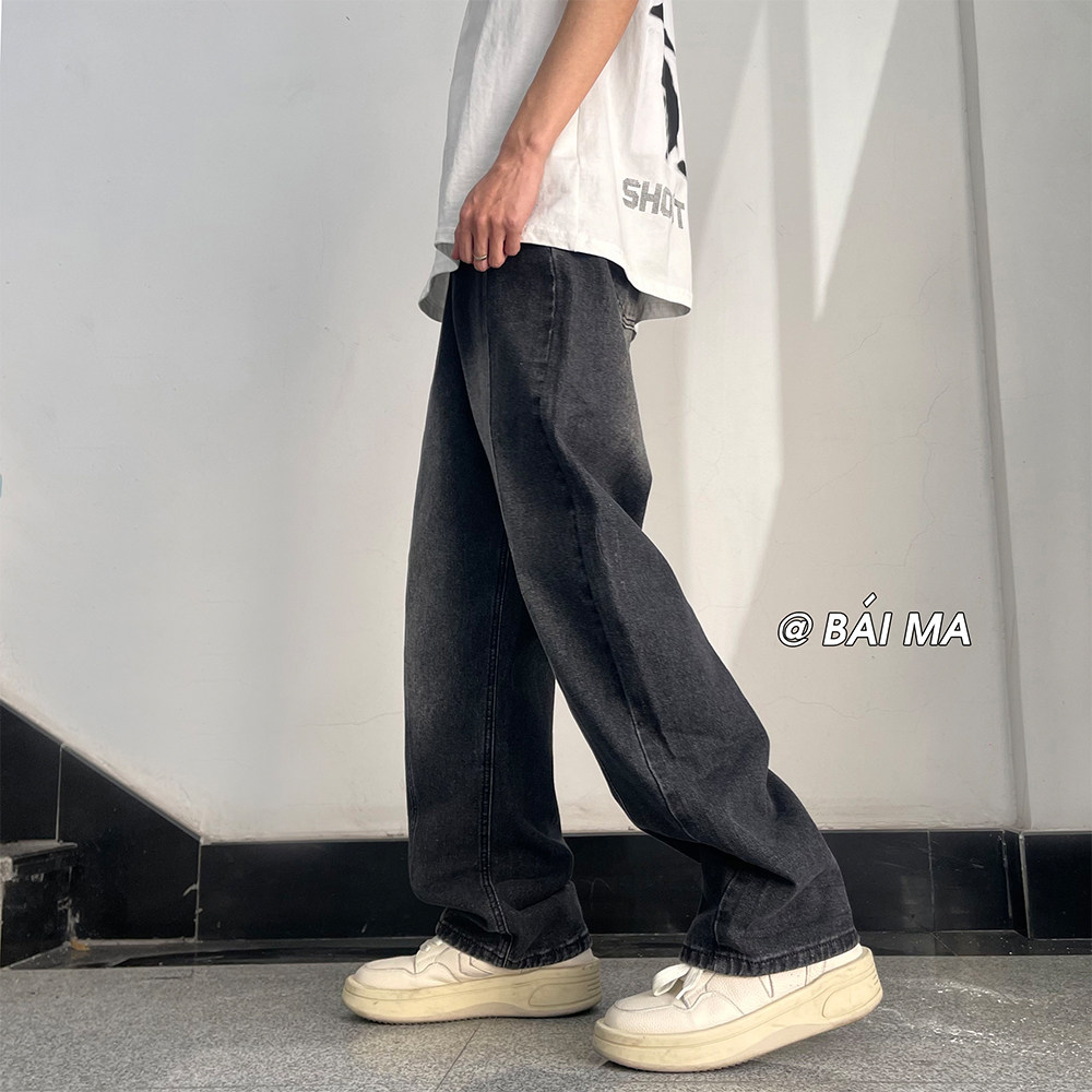 夏季美式高街ins潮牌宽松直筒长裤做旧复古水洗牛仔裤K5532-P55,男装牛仔裤,电商A486