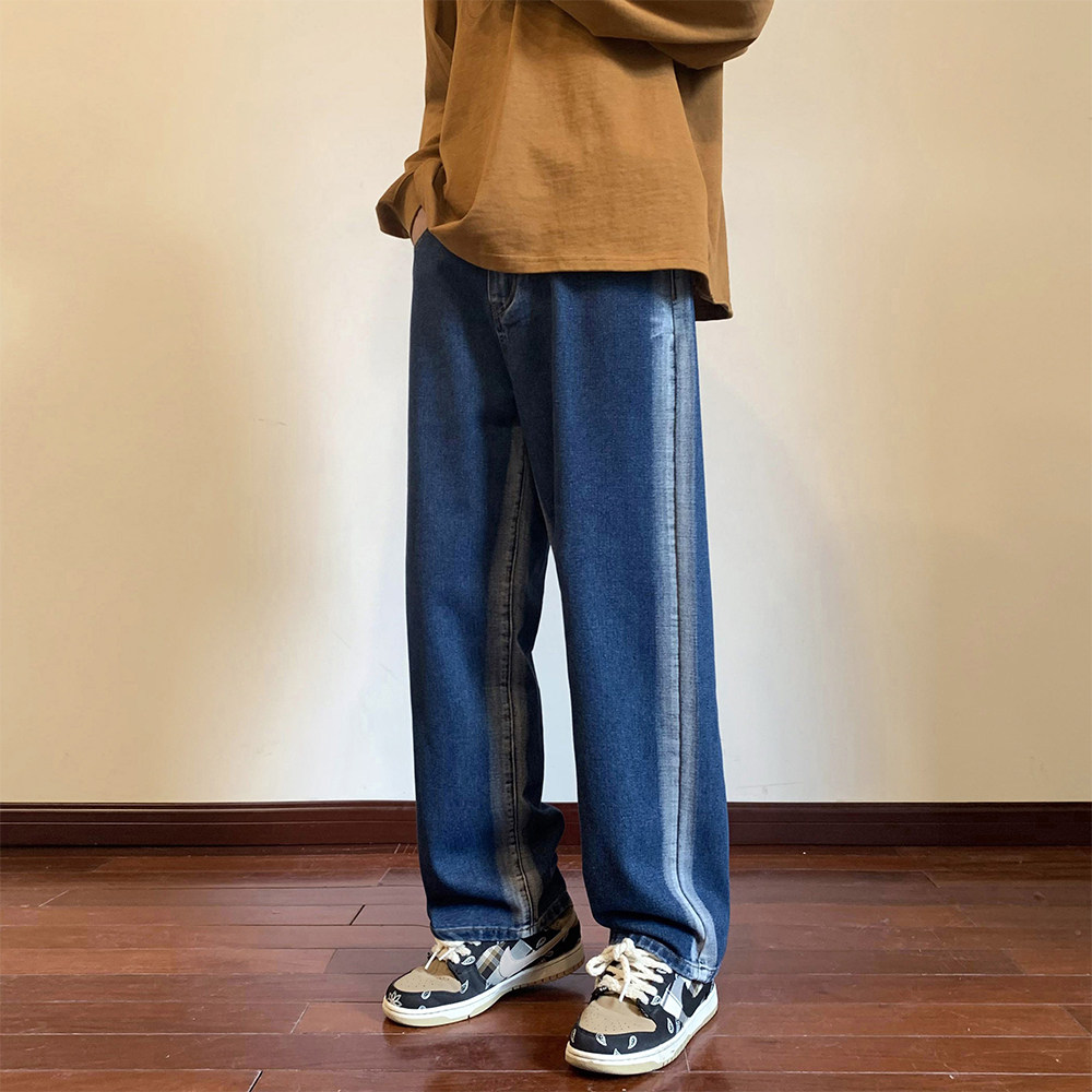 美式潮牌ins高街宽松直筒水洗牛仔裤男阔腿拖地老爹长裤K205-P50,男装牛仔裤,电商A486