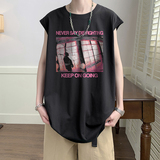 直播品质重磅纯棉220克美式印花宽松背心男女无袖t恤潮BX190P25，男装背心/马甲，电商A486