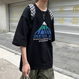 2023夏装美式潮流印花宽松短袖t恤韩版学生半袖上衣体恤Y887-P25，男装T恤，电商A486