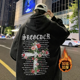 500g重磅高街做旧水洗复古潮牌连帽卫衣外套W693常规P65加绒P75，男装卫衣，电商A486