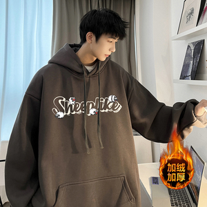 加绒加厚 重磅欧美式hiphop嘻哈潮牌印花连帽卫衣外套 W576-P50图片