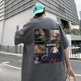 直播供应有280克男女重磅220克纯棉美式印花宽松短袖t恤T570-P25，男装T恤，电商A486
