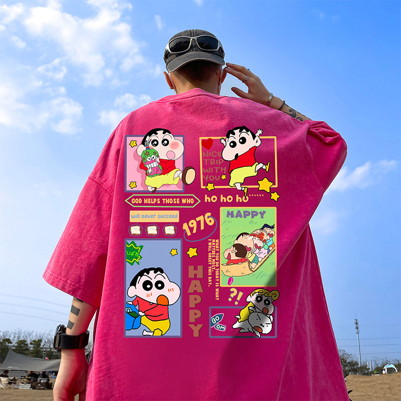 直播品质数据好240克重磅水洗纯棉美式潮牌宽松短袖t恤T920P38,男装T恤,电商A486
