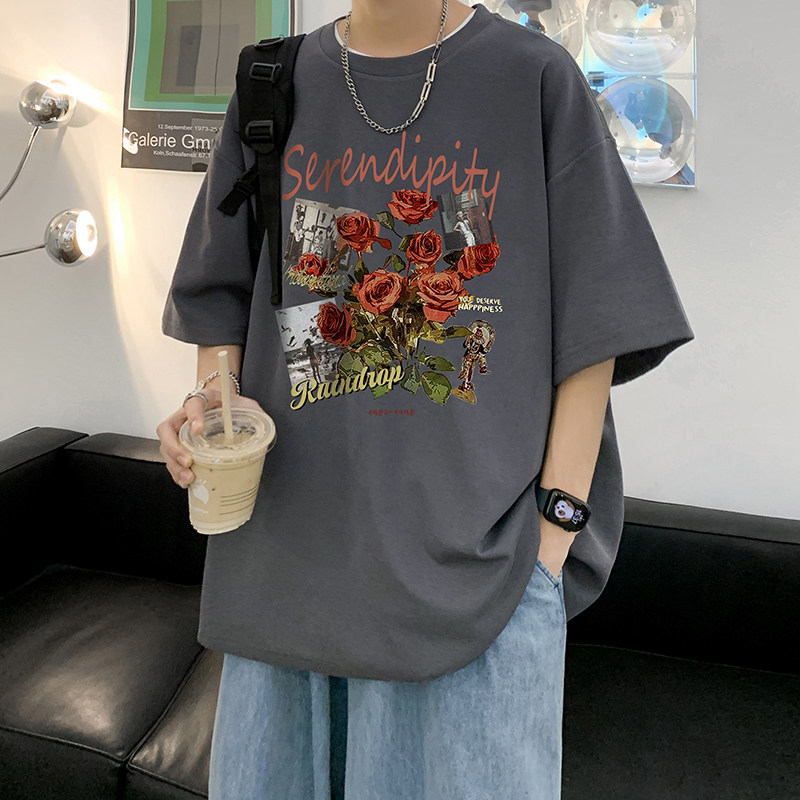 220克重磅美式潮牌宽松短袖t恤T800P25直播有280克三本针精品P35,男装T恤,电商A486