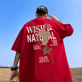 wassuphappy短袖t恤男士夏季重磅纯棉潮牌宽松大码半袖体恤衣服，男装T恤，电商A486