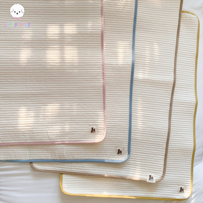 「Lazy Pet」韩国代购宠物猫狗保暖柔软条纹速干简约清新垫子毯子