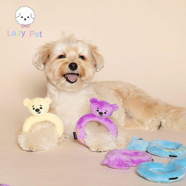 「LazyPet」韩国betters宠物狗泰迪熊刺绣摇环发河沙沙响发声玩具