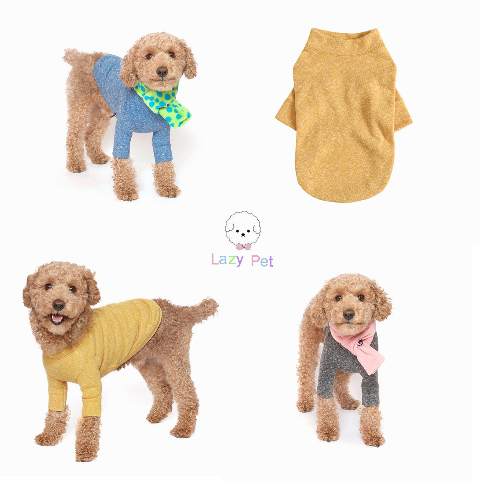 「Lazy Pet」韩国代购宠物衣服猫狗秋冬混色毛线圈运动衫卫衣T恤